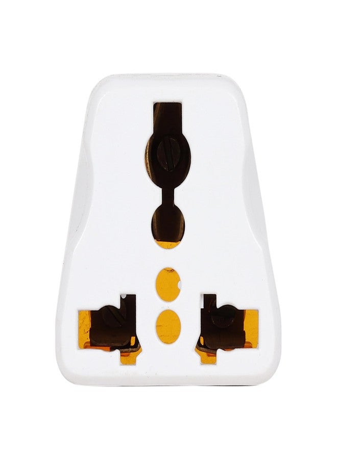 Mica 3 Pin (USA, UK, China, Flat Pins Plug) to India (Type D) Universal Travel Adapter Plug. (White) Qty. - (1) - Image 4
